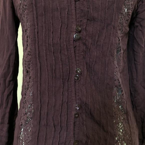 American Eagle Burgundy Boho Light Cardigan Blouse - Picture 3 of 4